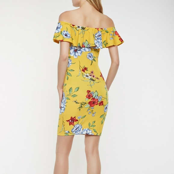 Cold Shoulder Floral Dress Free Shipping - Picture 2 of 2
